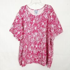 Blair Womens Floral Top 3XL Vintage Casual Everyday Wear Breathable Comfort